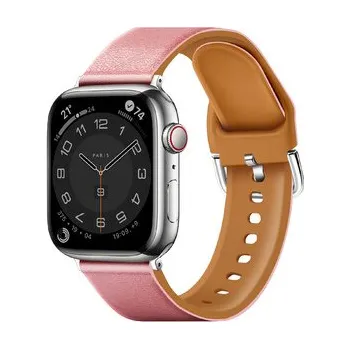 Chytré hodinky Řemínek z umělé kůže pro Apple Watch 42/44/45/46/49mm,Růžová
