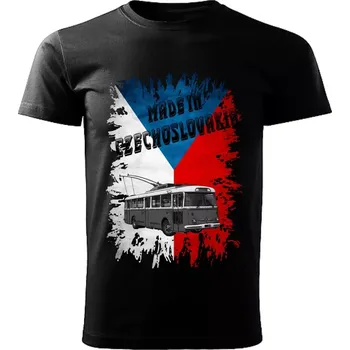Pánské tričko Pánské tričko černé Made in Czechoslovakia legendy VZOR č. 30 TROLEJBUS 5XL (tričko Made in Czechoslovakia Československé legendy veteránů)