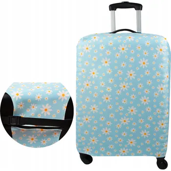 Elastický modrý Obal na kufr Sillar s květinovým motivem, velikost L