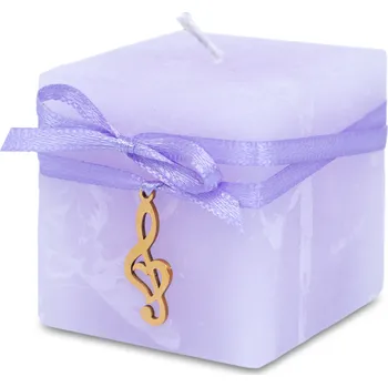 Svíčka Vonná svíčka Hudba v srdci - kostka 45 Barva: Lila bavlna