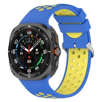 Chytré hodinky Dvojbarevný řemínek pro Samsung Galaxy Watch Ultra,Modro-žlutý