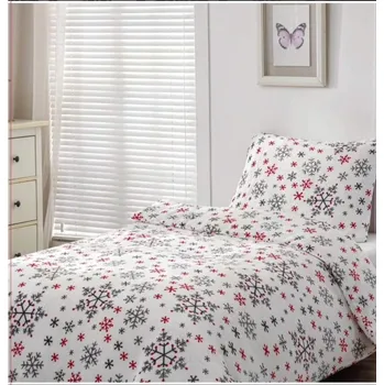 Povlečení MIKROFLANELOVÉ POVLEČENÍ NA FRANCOUZSKOU PŘIKRÝVKU 200x220 cm - VLOČKY BÍLÉ