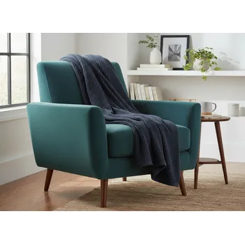 Přehoz na křeslo - bavlna s akrylem AMBRA grafitová 70x160 cm Mybesthome