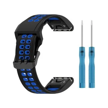 Chytré hodinky QuickFit perforovaný řemínek s přezkou 20mm,Černo-Modrý