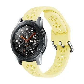 Chytré hodinky Řemínek s perforovanými pacičkami a přezkovým zapínáním 20mm,Světle žlutý