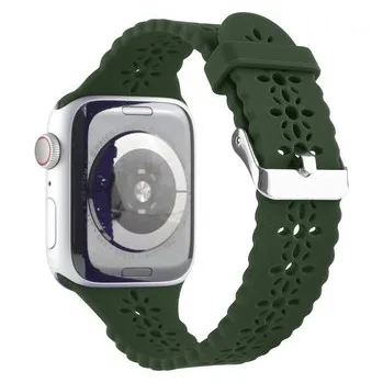 Chytré hodinky Řemínek s perforováním a přezkovým zapínáním pro Apple Watch 38/40/41/42(S10)mm,Armádně zelený