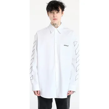 Pánská košile Košile Off-White Diag Outl Popl Over Shirt White/ Black L