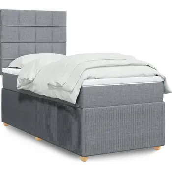 Postel Čalouněná jednolůžková postel VidaXL 90x190 cm, odstíny šedé