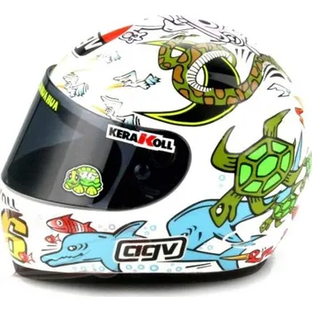 Helma na motorku Model přilby Moto GP Valentino Rossi Valencia 2005 1:5