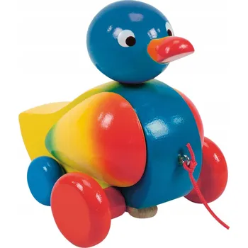 Dřevěná hračka Woody Puk Kaczka - Modrá