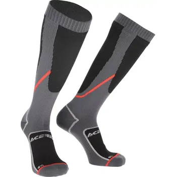 Pánské ponožky Funkční dlouhé ponožky/podkolenky s nepromokavou membránou ACERBIS NO-WET barva černá/červená (použítí v mnoha sportech jako je motokros, enduro, jízda na horských kolech, lyžování i na cestách)