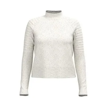 Smartwool Dámský svetr Smartwool Edgewood Mock Neck, Natural Donegal