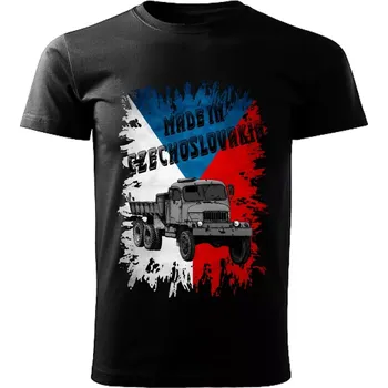 Pánské tričko Pánské tričko černé Made in Czechoslovakia legendy VZOR č. 15 PRAGA V3S 5XL (tričko Made in Czechoslovakia Československé legendy veteránů)