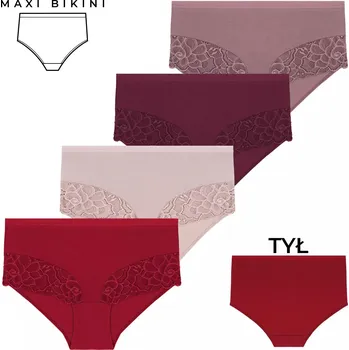 Dámské spodní prádlo Dámské maxi bikinové Kalhotky s krajkou, 4 kusy, velikost L, Moraj mix barev
