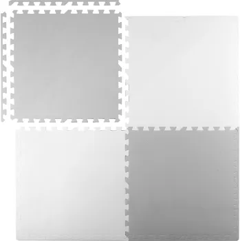 Velká pěnová podložka, puzzle Ricokids 60x60cm 4 ks bílé a šedé