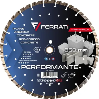 Řezný kotouč FERRATI DIAMANTOVÝ KOTOUČ ŘEZNÝ PERFORMANTE Ø 350 MM x 25,4 MM