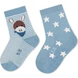 STERNTALER Protiskluzové ponožky GOTS 2 páry Oslík Emmi Grey Blue Velikost (od výrobce): 19/20