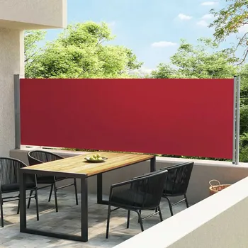 Stínicí technika zahrada-XL Zatahovací boční markýza 140 x 600 cm červená 313372