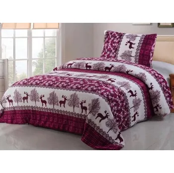 Povlečení Top textil Povlečení Mikroplyš Sob červený 140x200, 70x90 cm