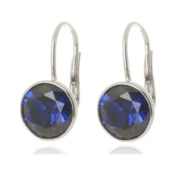 Náušnice Dámské stříbrné náušnice s modrými zirkony STNAU2032F