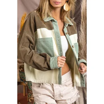 Dámská bunda OMG Dámská košilová bunda Yukiko zelená XL