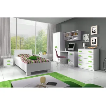 Dětský pokoj Idzczak Dětský pokoj Smyk I - sestava A bílá Vyberte rošt: Bez roštu, Vyber barvu: Růžová