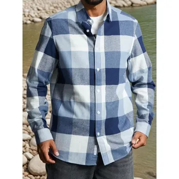 Pánská košile Sinsay - Bavlněná kostkovaná košile - světle modrá - 106EV-50X - 106EV-50X-L