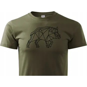 Pánské tričko Myslivecké tričko Tričko do lesa na lov s potiskem GEOMETRICKÝ DIVOKÝ KANEC