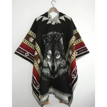 Dámské pončo Pončo (lamí vlna, Ekvádor, vlk IV)