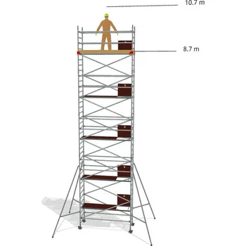 Lešení Hliníkové lešení Klimatek - výška 10,7 m - 2,5 m x 0,85 m (d/š)
