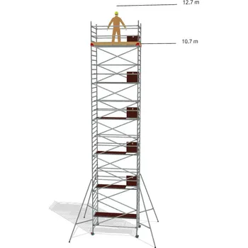 Lešení Hliníkové lešení Klimatek - výška 12,7 m - 2,5 m x 1,45 m (d/š)