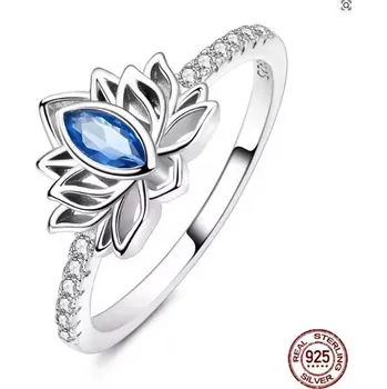 Prsten Prosperk Prstýnek s modrým Lotosem Velikost prstenů: 9 (EU: 59-61)