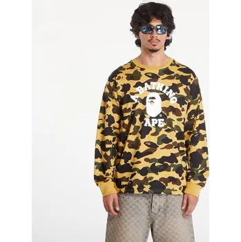 Pánské tričko Tričko A BATHING APE 1St Camo College Long Sleeve Tee Yellow XXL