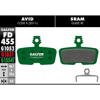Brzda na kolo Brzdové destičky GALFER Avid Code / Sram Guide G1554T PRO
