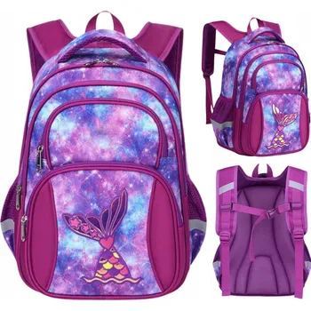 Vícekomorový Školní batoh Imiti fialový 17 l