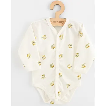 Kojenecký body Kojenecké celorozepínací body s dlouhým rukávem z organické bavlny New Baby Olivy Béžová 62 (3-6m)