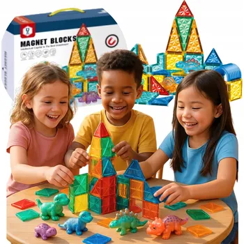 ostatní stavebnice MAGNETICKÉ STAVEBNICE 45 ks STAVEBNÍ STAVEBNICE VZDĚLÁVACÍ ZÁBAVA 147A