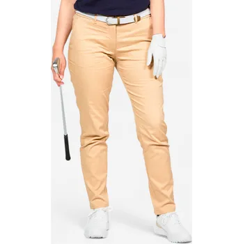 Dámské kalhoty INESIS Dámské golfové bavlněné kalhoty MW500 2XL BÉŽOVÁ