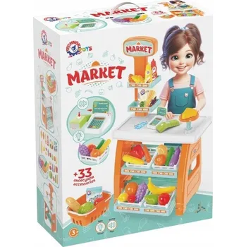 Hra na obchod Mini Market Set Pokladna Skener Čtečka karet Příslušenství Obchod Pro Děti