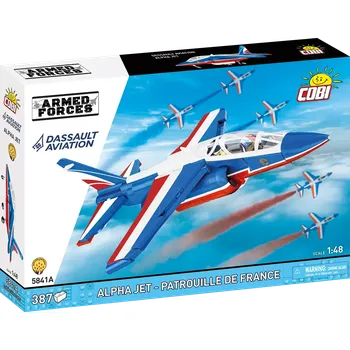 Stavebnice COBI Francouzský lehký bitevní letoun Dassault Alpha JET Patrouille de France COBI 5841A - Armed Forces 1:48