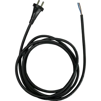 elektrický kabel Flexo šňůra pryž 942151-1-54/3, 2x1,5, dutinky, rovná vidlice, černá - 3 m (AK 94 2151-1-54/3)