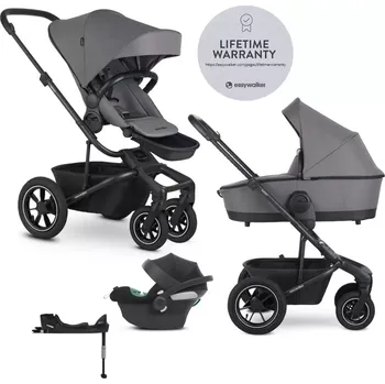 Kočárek EASYWALKER Kočárek kombinovaný Harvey⁵ 2v1 LITE AIR + CYBEX Aton B2 i-Size + základna Pebble Grey