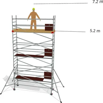 Lešení Hliníkové lešení Klimatek - výška 7,2 m - 3,2 m x 0,85 m (d/š)