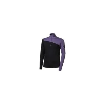 Pánská mikina SENSOR MERINO EXTREME UP pánská mikina dl.rukáv zip černá/grape purple XL; Černá triko + DÁREK DLE VÝBĚRU!