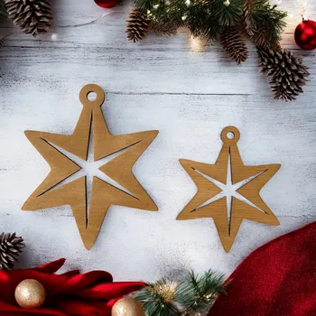Vánoční dekorace Vánoční ozdoba hvězda Barva: Ořech, Velikost: 6 cm
