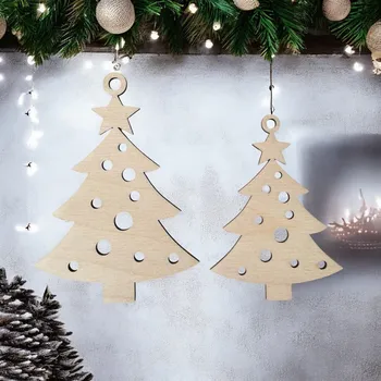 Vánoční dekorace Vánoční ozdoba stromeček Barva: Přírodní, Velikost: 6 cm