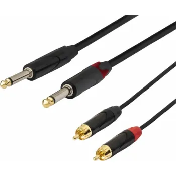 Audio kabel SSQ RCAJM5 - Kabel 2x RCA - 2x Jack Mono 6,3 mm 3 m Černá