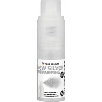 Přisada na vaření a pečení Barvivo STŘÍBRNÉ metalické ve spreji s pumpičkou Food Colours 5g