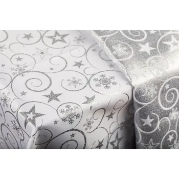 ubrus Luxusní Vánoční ubrus s hvězdami - stříbrný SW4 Rozměr ubrusu (šířka x délka): 120x160cm