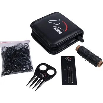 Čištění pro koně HKM Set na zaplétání hřívy HKM, černý